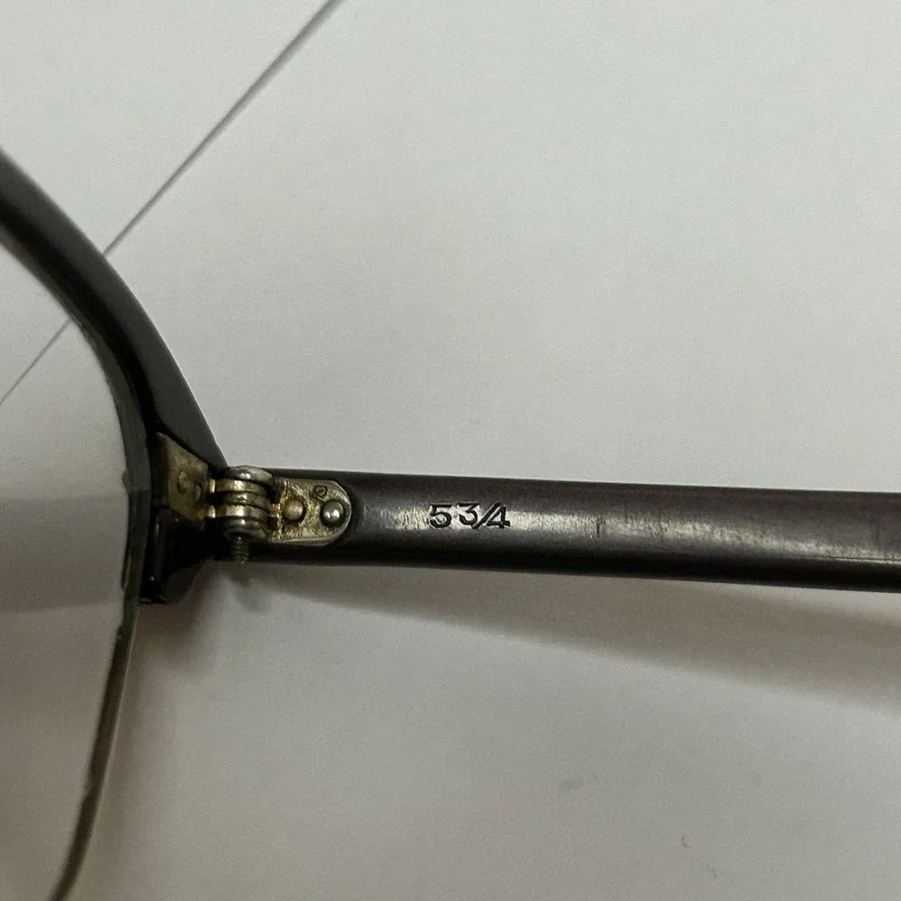 Vintage Mid Century Aluminum Horn Rim Browline Metal Retro Eyeglasses 12K GF
